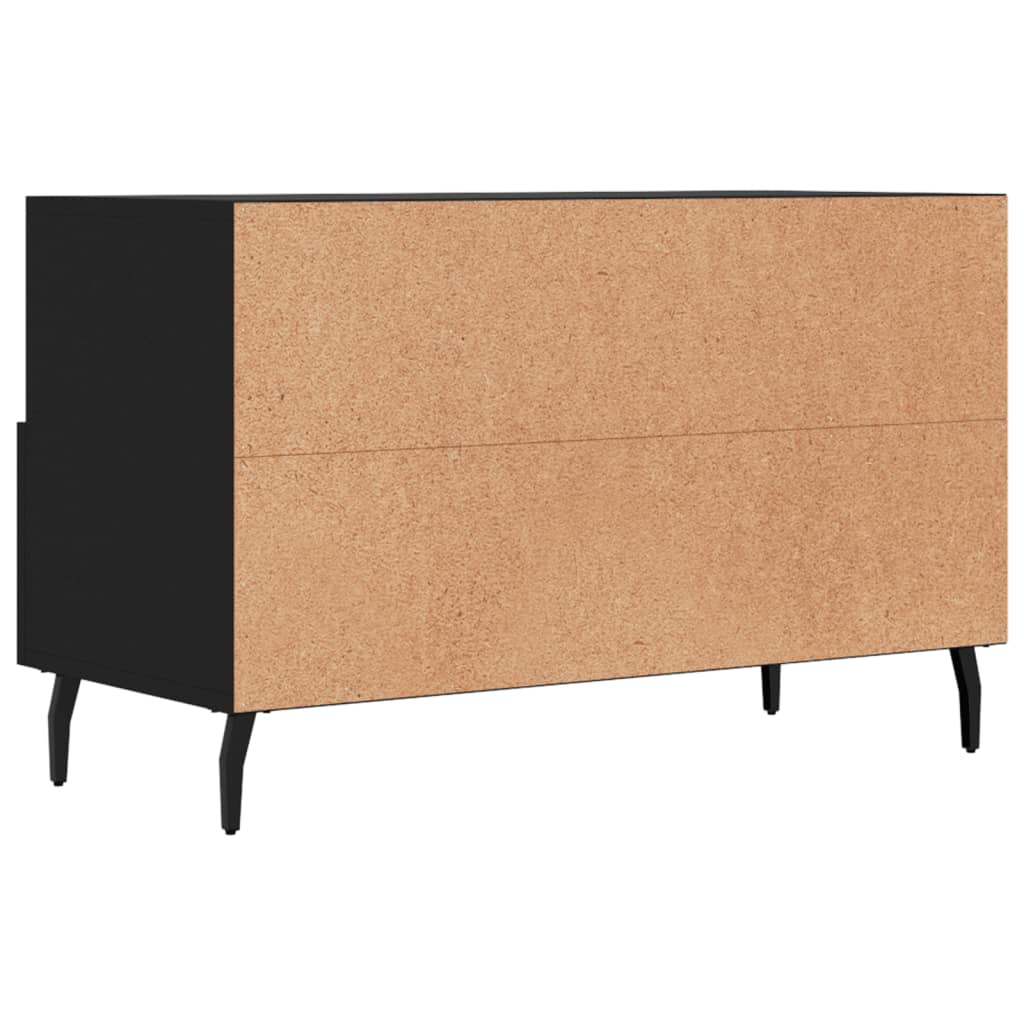 Fekete szerelt fa TV-szekrény 80 x 36 x 50 cm 8