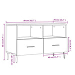 Betonszürke szerelt fa TV-szekrény 80 x 36 x 50 cm 12