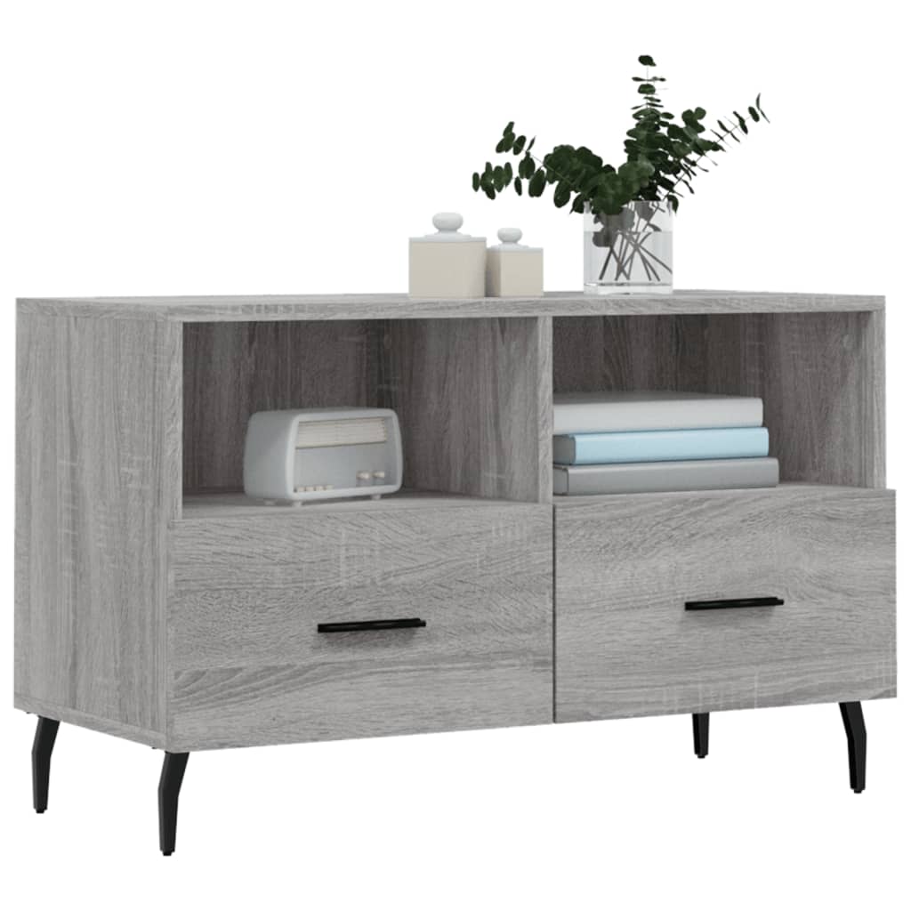 Szürke sonoma színű szerelt fa TV-szekrény 80x36x50 cm 3