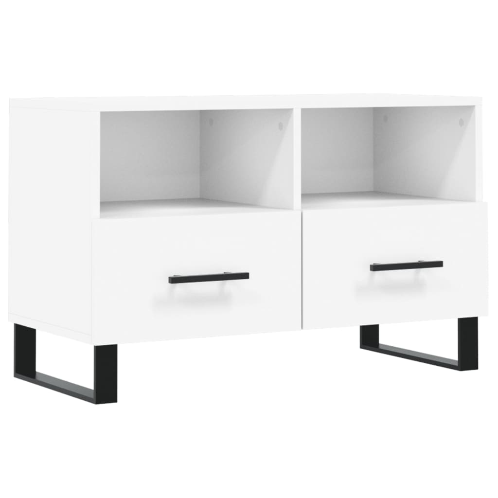 Fehér szerelt fa TV-szekrény 80 x 36 x 50 cm 2