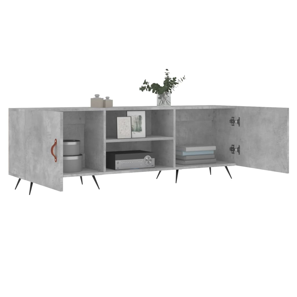 Betonszürke szerelt fa TV-szekrény 150 x 30 x 50 cm 4