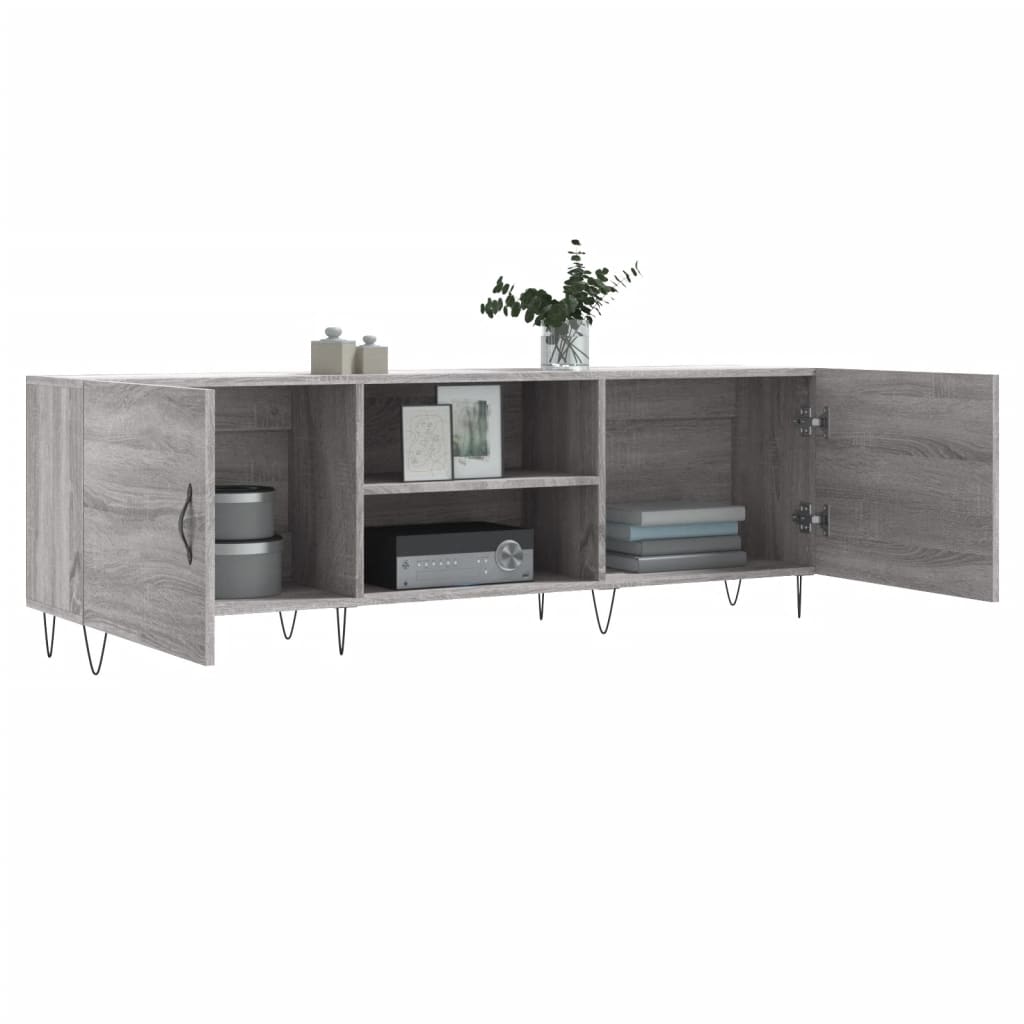Szürke sonoma színű szerelt fa TV-szekrény 150x30x50 cm 4
