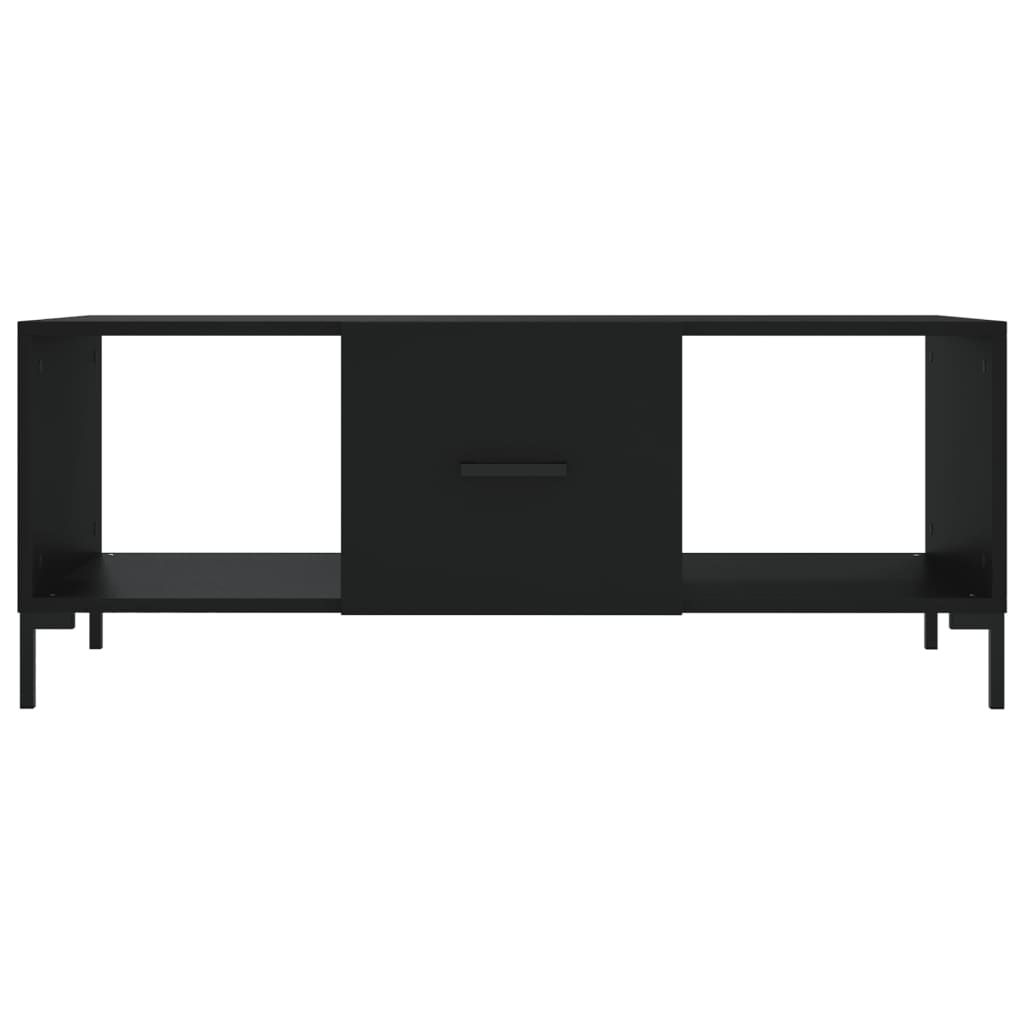 Fekete szerelt fa dohányzóasztal 102 x 50 x 40 cm 5