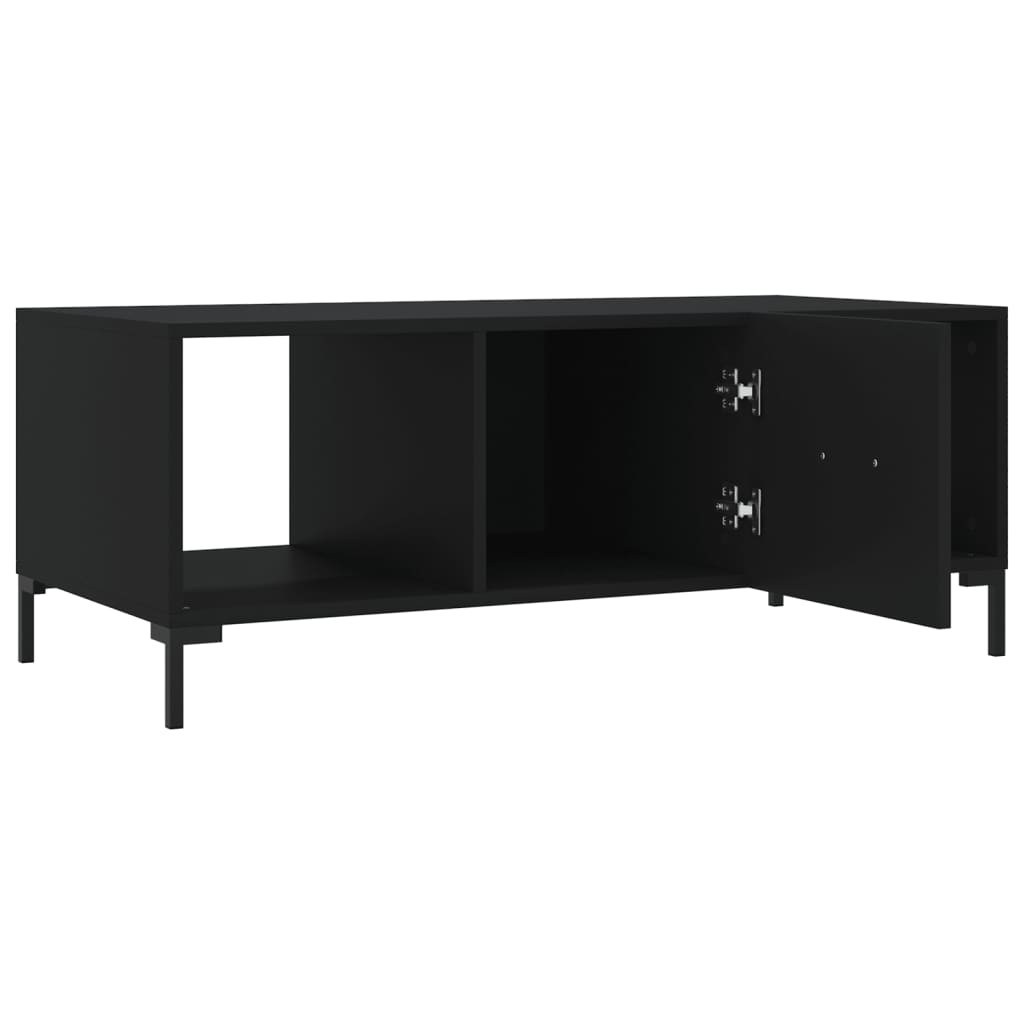 Fekete szerelt fa dohányzóasztal 102 x 50 x 40 cm 6