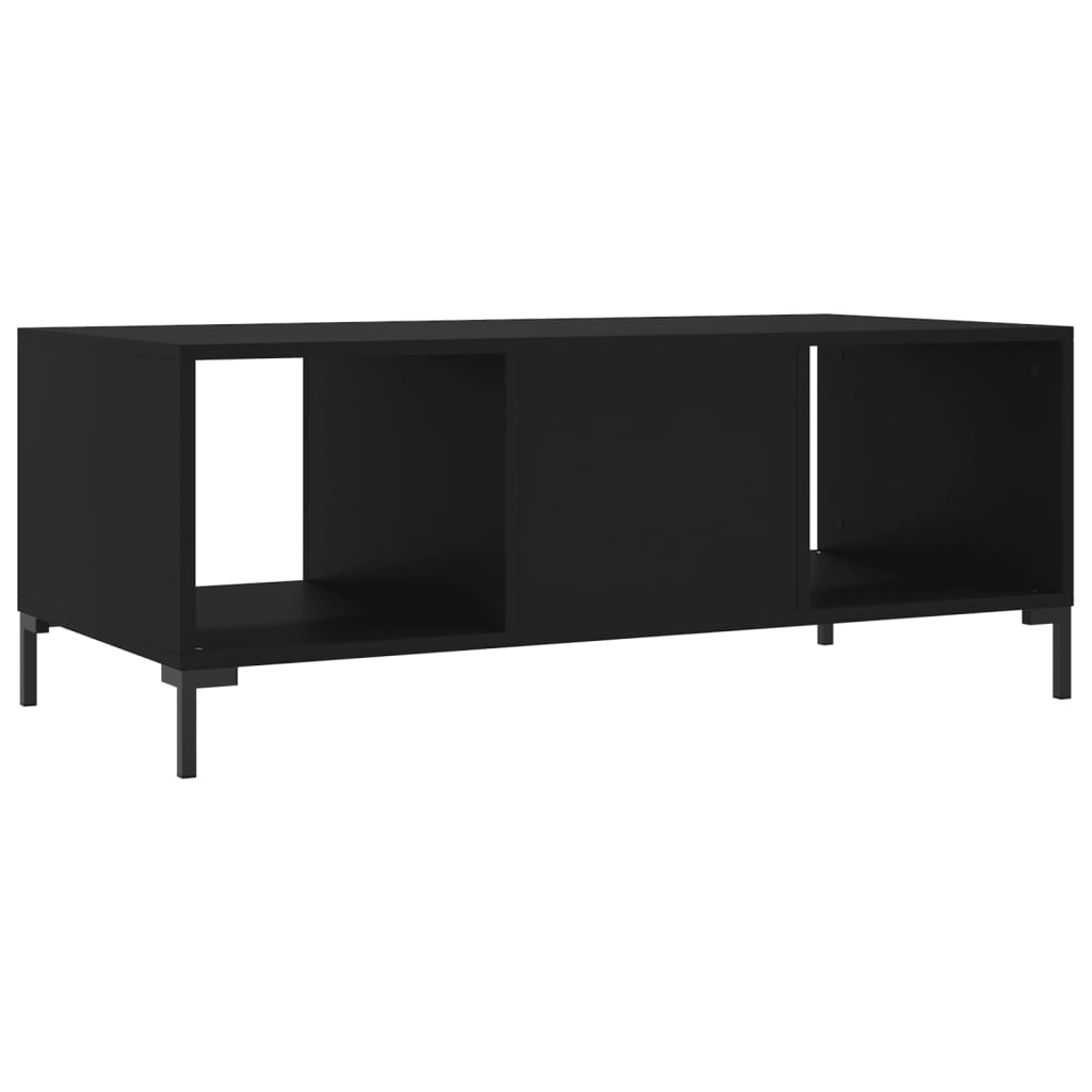 Fekete szerelt fa dohányzóasztal 102 x 50 x 40 cm 8