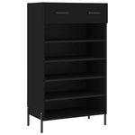 Fekete szerelt fa cipőszekrény 60 x 35 x 105 cm 2