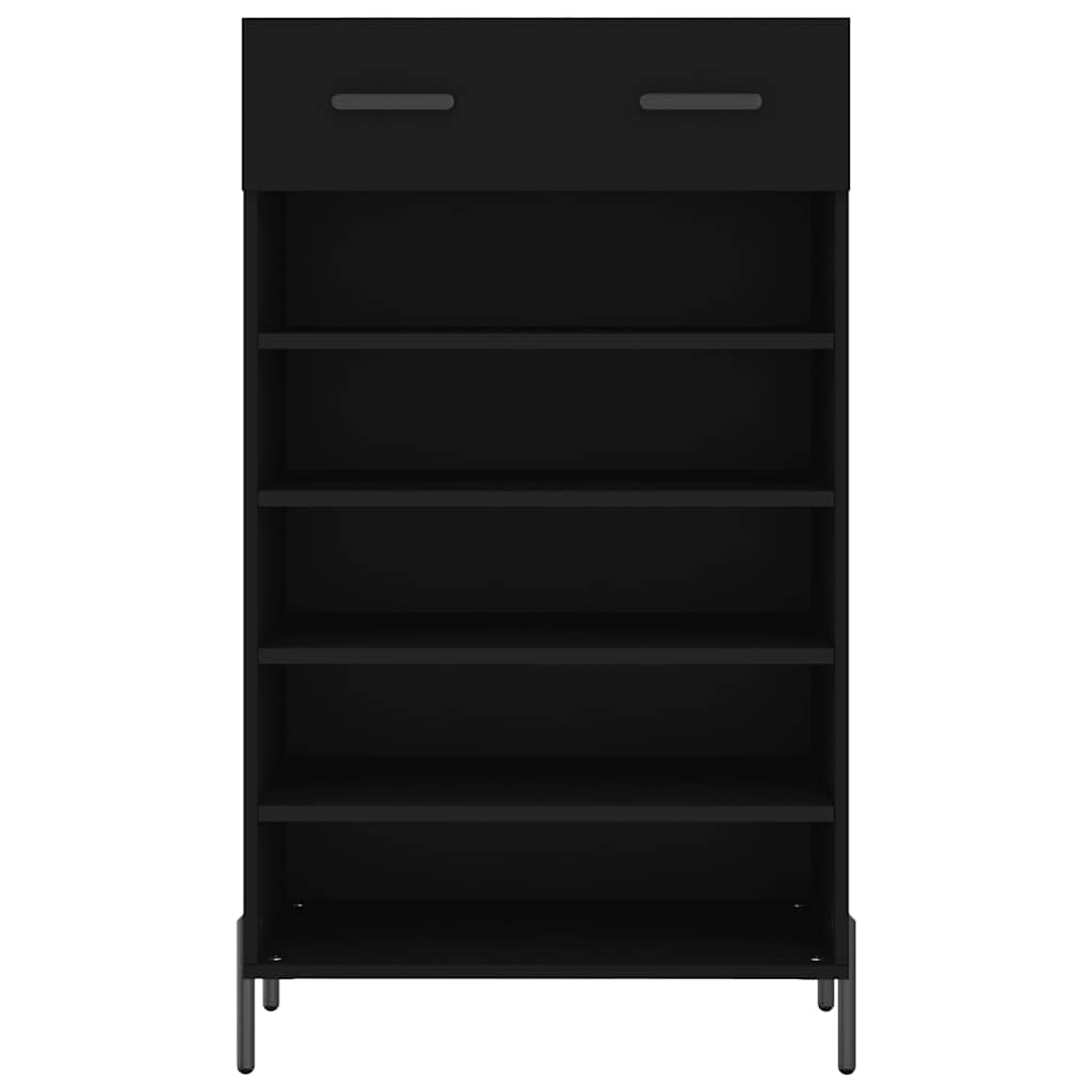 Fekete szerelt fa cipőszekrény 60 x 35 x 105 cm 6