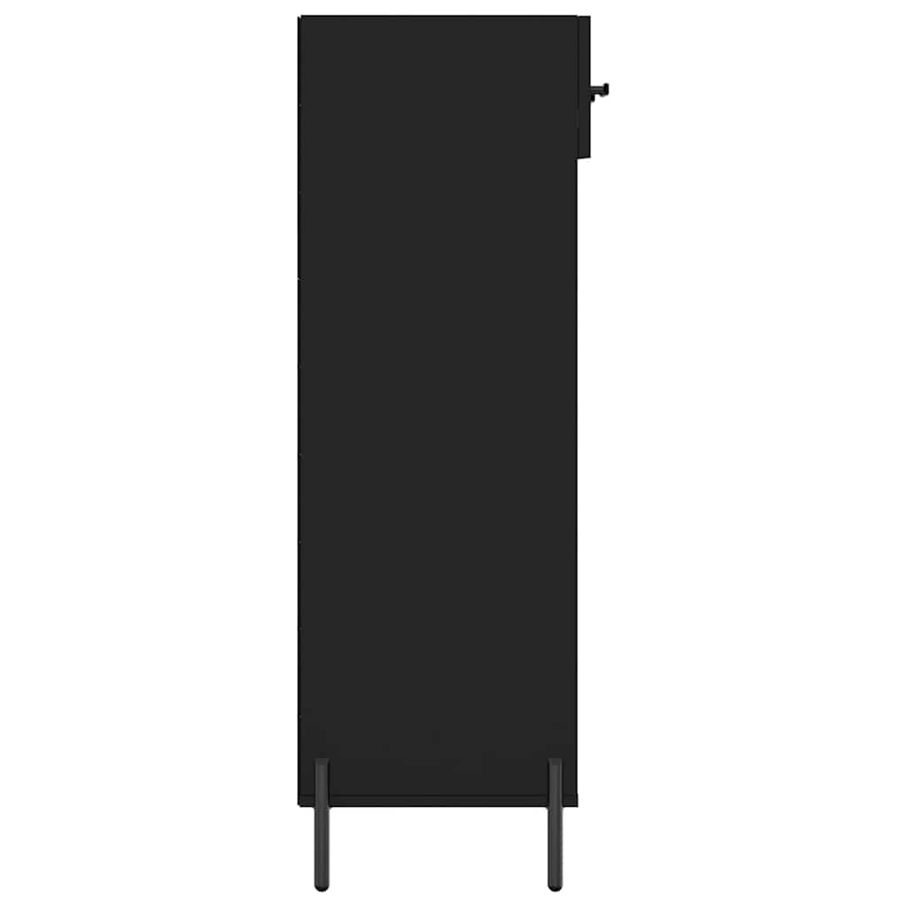 Fekete szerelt fa cipőszekrény 60 x 35 x 105 cm 7