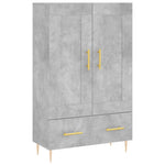 Betonszürke szerelt fa magasszekrény 69,5 x 31 x 115 cm 2