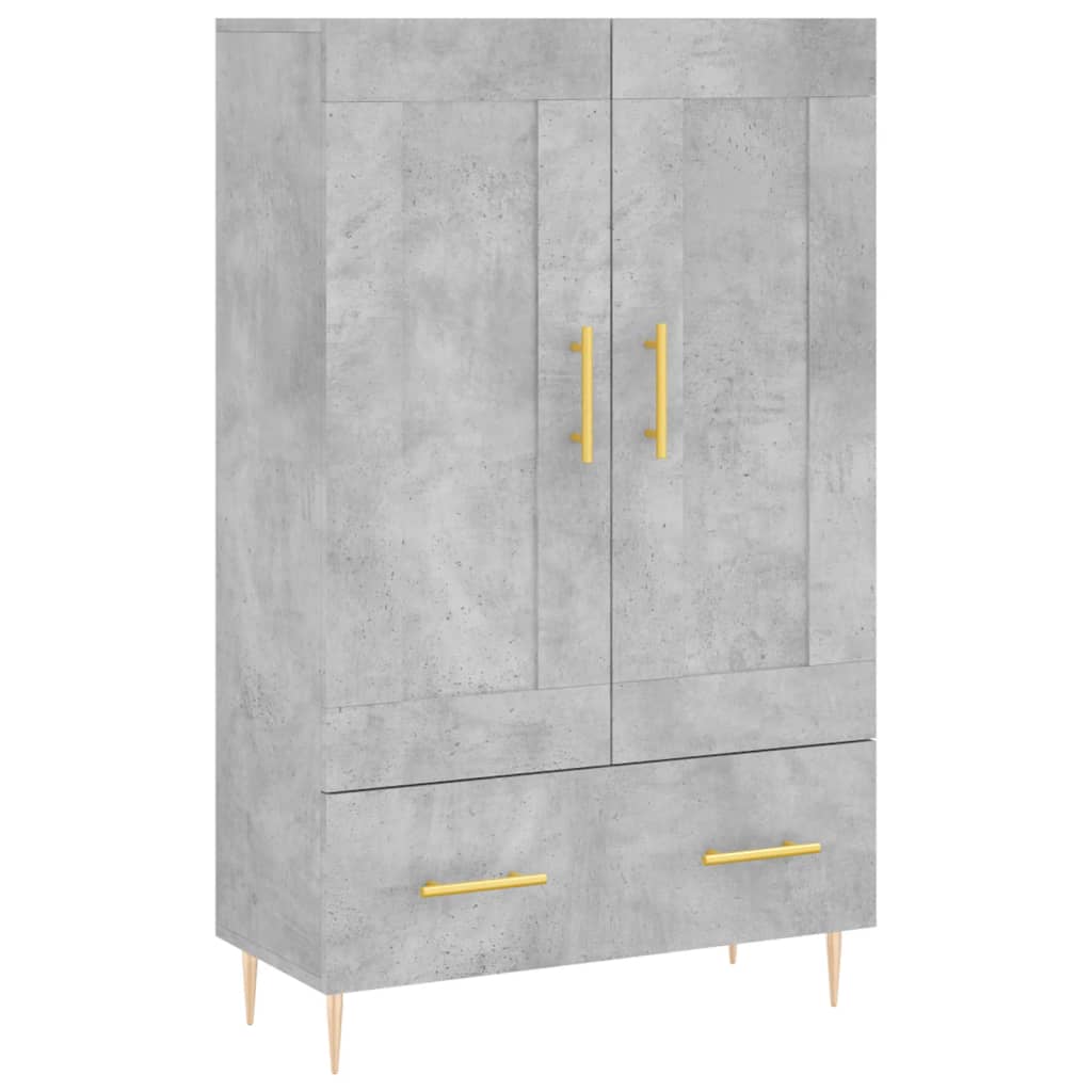 Betonszürke szerelt fa magasszekrény 69,5 x 31 x 115 cm 2