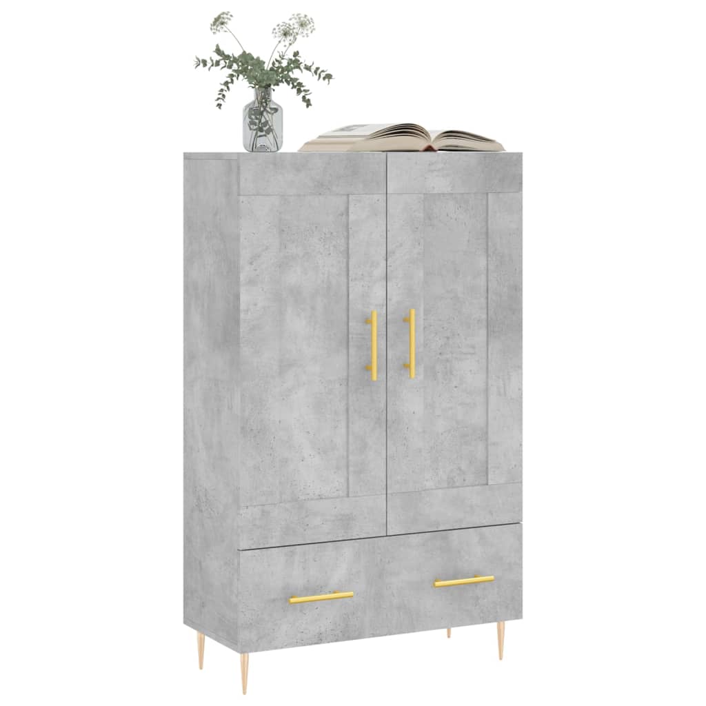 Betonszürke szerelt fa magasszekrény 69,5 x 31 x 115 cm 3