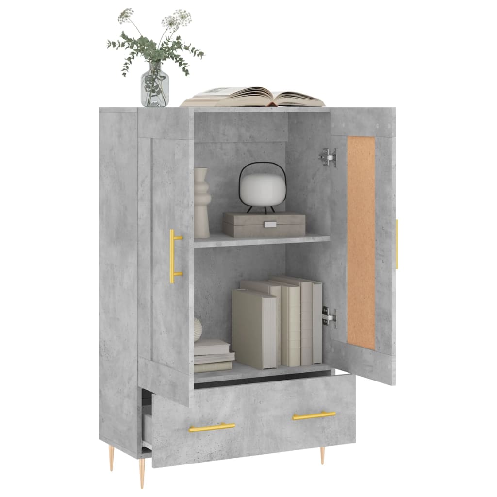 Betonszürke szerelt fa magasszekrény 69,5 x 31 x 115 cm 4