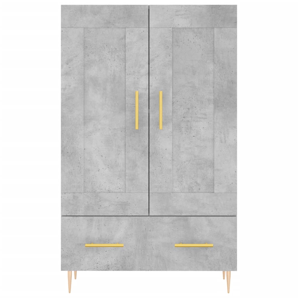 Betonszürke szerelt fa magasszekrény 69,5 x 31 x 115 cm 5