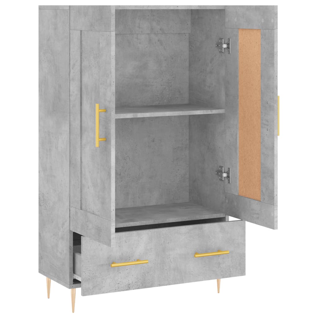 Betonszürke szerelt fa magasszekrény 69,5 x 31 x 115 cm 6