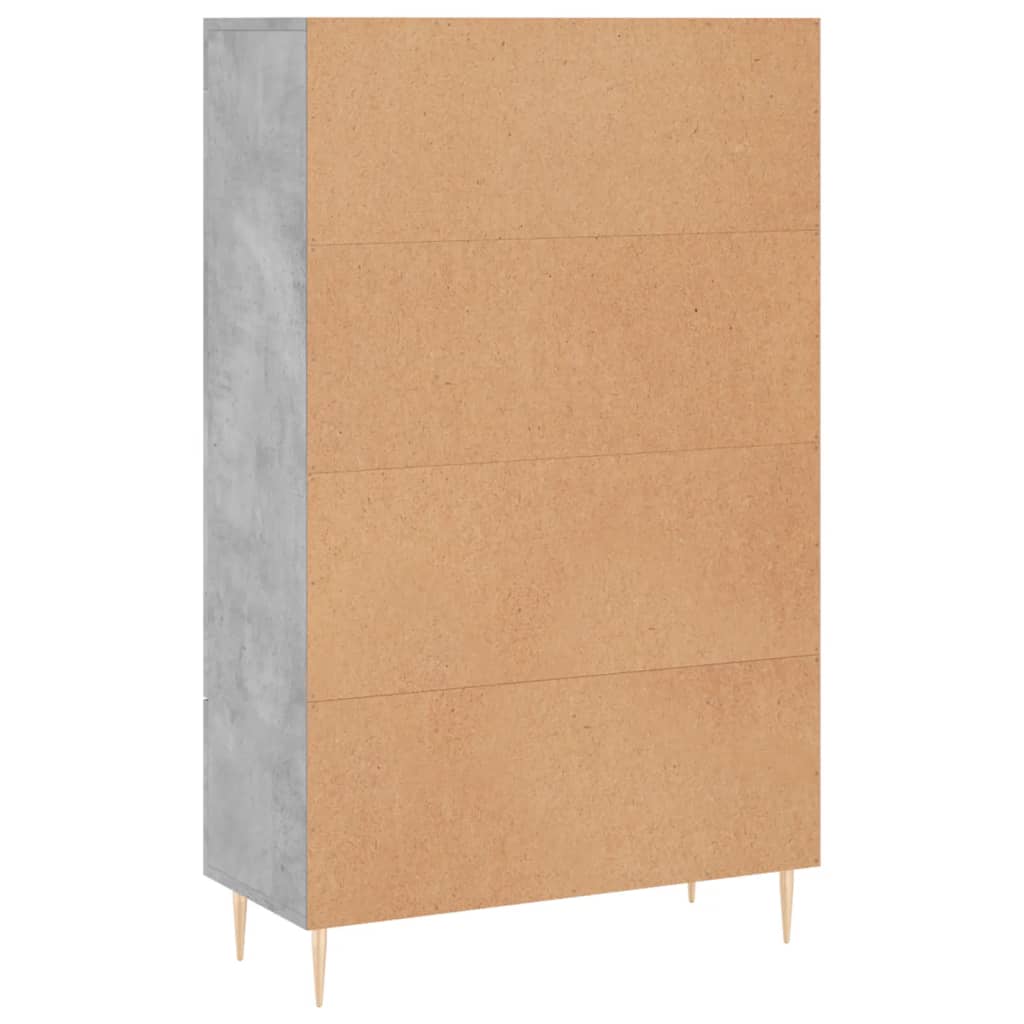 Betonszürke szerelt fa magasszekrény 69,5 x 31 x 115 cm 8