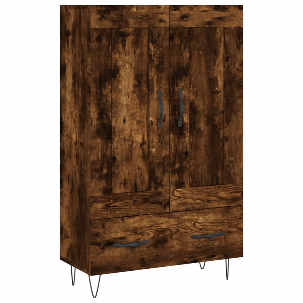 Füstös tölgy színű szerelt fa magasszekrény 69,5 x 31 x 115 cm 2