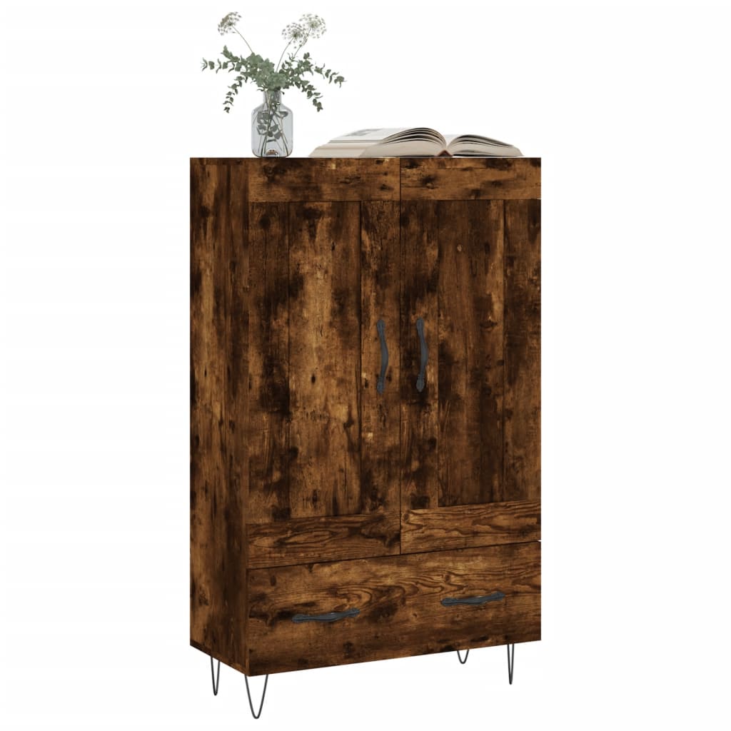 Füstös tölgy színű szerelt fa magasszekrény 69,5 x 31 x 115 cm 3