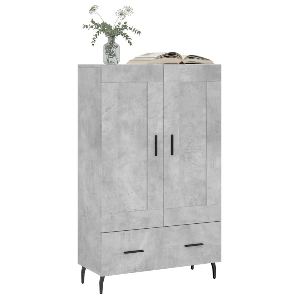 Betonszürke szerelt fa magasszekrény 69,5 x 31 x 115 cm 3