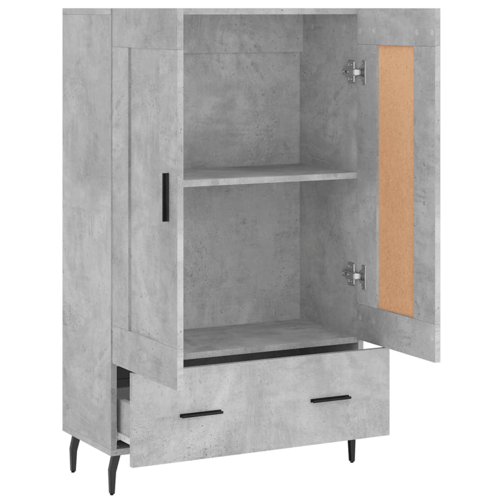Betonszürke szerelt fa magasszekrény 69,5 x 31 x 115 cm 6