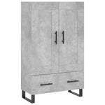 Betonszürke szerelt fa magasszekrény 69,5 x 31 x 115 cm 2