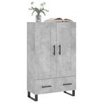 Betonszürke szerelt fa magasszekrény 69,5 x 31 x 115 cm 3