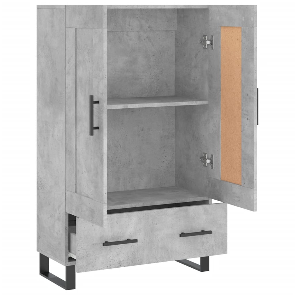 Betonszürke szerelt fa magasszekrény 69,5 x 31 x 115 cm 6
