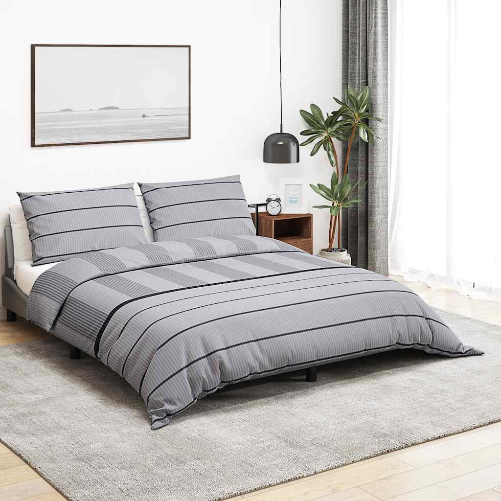Világosszürke pamut paplanhuzat-szett 200 x 200 cm