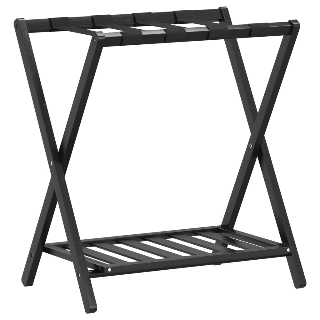 Fekete bambusz bőröndtartó 68 x 38 x 58 cm 2