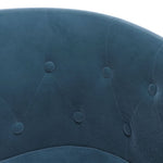 Sötétkék bársony kagylófotel lábzsámollyal 6