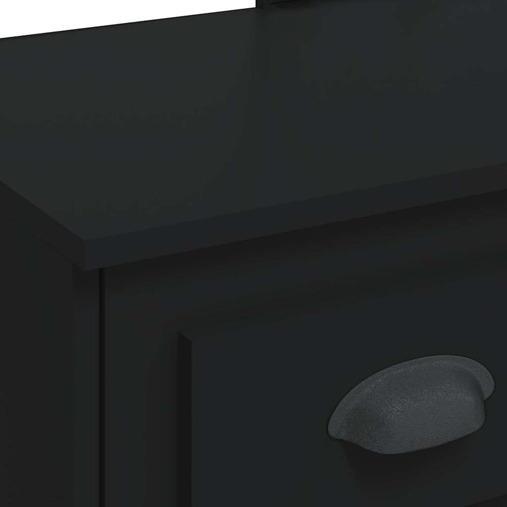 Fekete fésülködőasztal LED-lámpákkal 130 x 50 x 132,5 cm 8