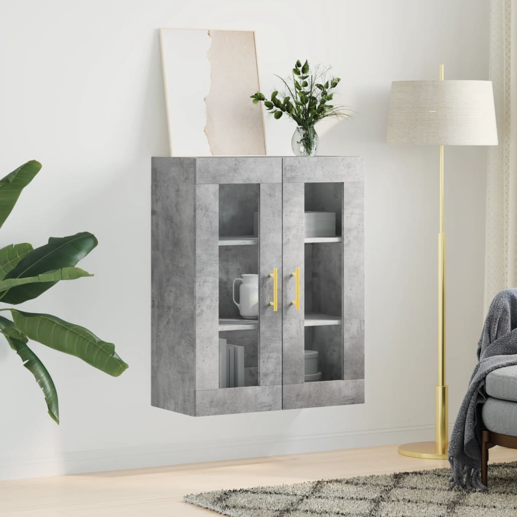 Betonszürke fali szekrény 69,5x34x90 cm 3