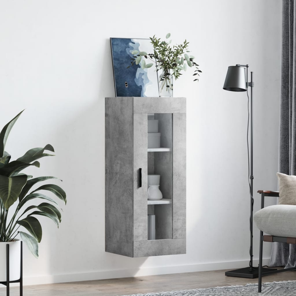 Betonszürke fali szekrény 34,5 x 34 x 90 cm 3