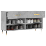 Betonszürke szerelt fa cipőpolc 102 x 35 x 55 cm 3
