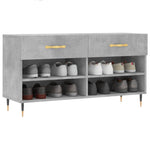 Betonszürke szerelt fa cipőpolc 102 x 35 x 55 cm 4