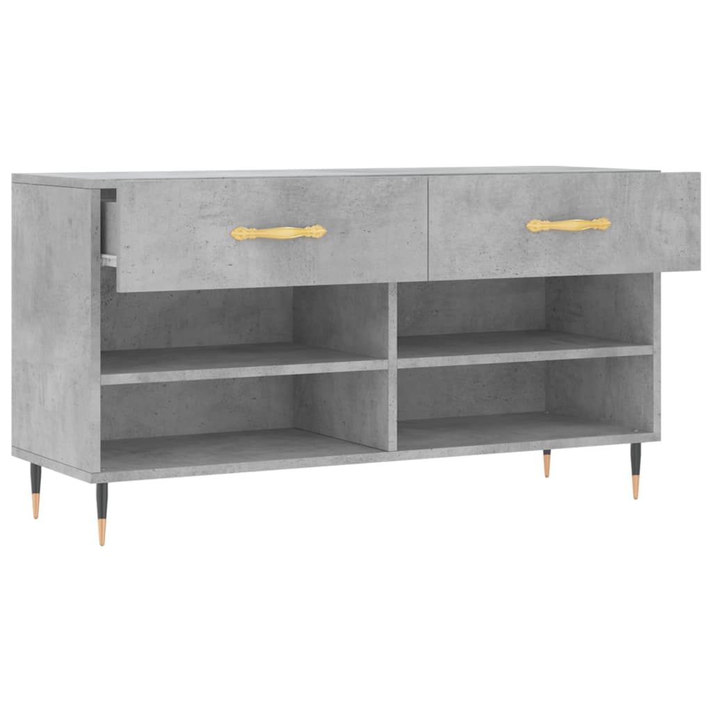 Betonszürke szerelt fa cipőpolc 102 x 35 x 55 cm 5