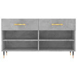 Betonszürke szerelt fa cipőpolc 102 x 35 x 55 cm 6