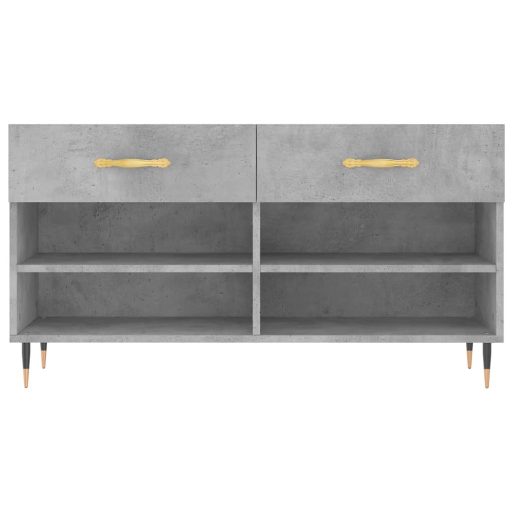 Betonszürke szerelt fa cipőpolc 102 x 35 x 55 cm 6