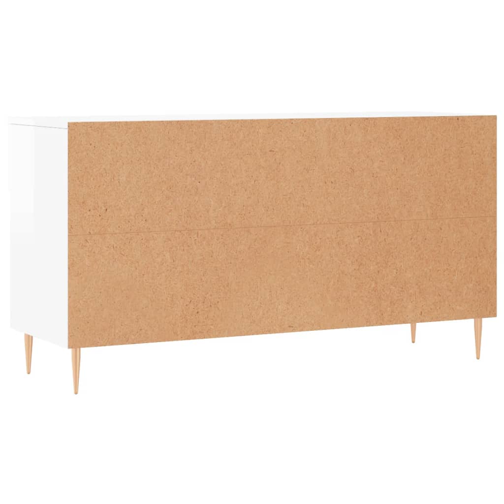 Magasfényű fehér szerelt fa cipőpolc 102x35x55 cm 8