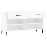 Magasfényű fehér szerelt fa cipőpolc 102x35x55 cm 5
