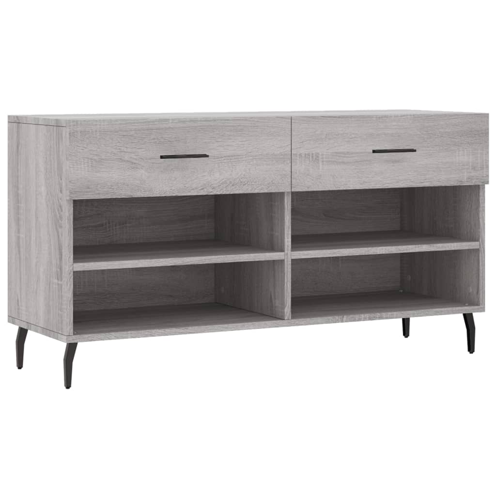 Szürke sonoma színű szerelt fa cipőpolc 102 x 35 x 55 cm 2