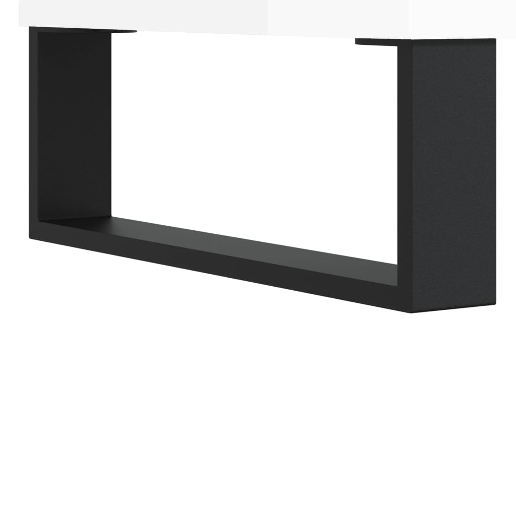 Magasfényű fehér szerelt fa cipőpolc 102x35x55 cm 9
