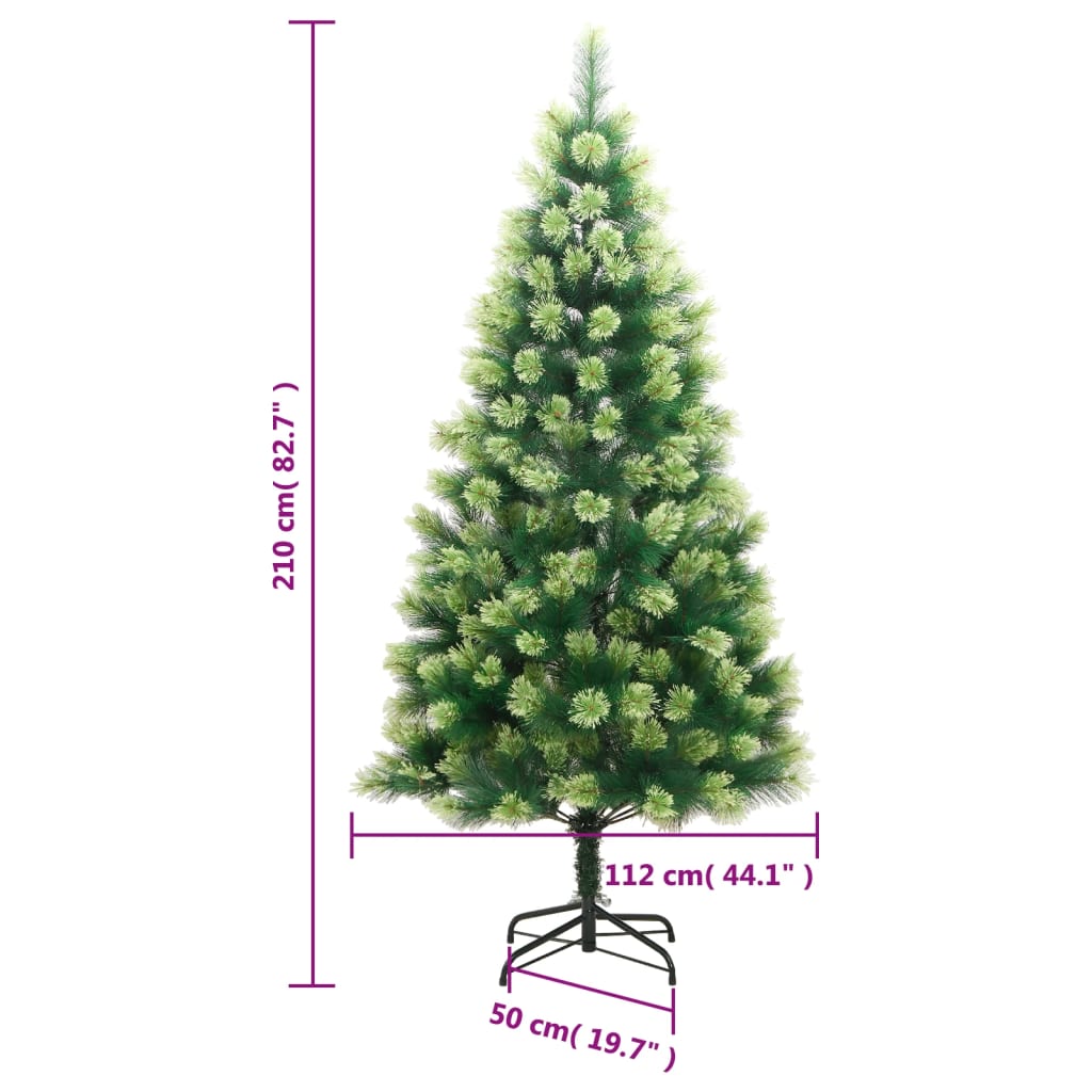 Csuklópántos műkarácsonyfa állvánnyal 210 cm 9