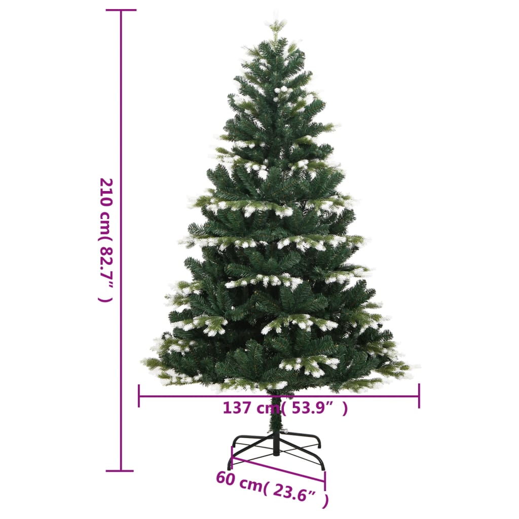 Csuklópántos műkarácsonyfa hóval 210 cm 9