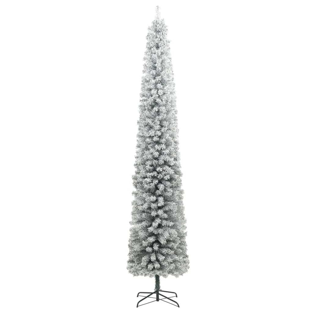 Vékony PVC műkarácsonyfa állvánnyal és hópelyhekkel 270 cm 2