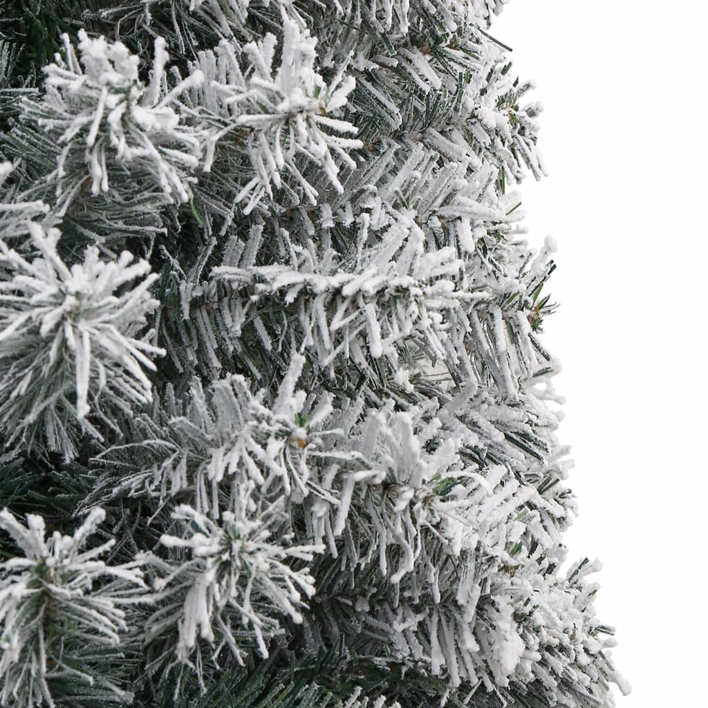 Vékony PVC műkarácsonyfa állvánnyal és hópelyhekkel 270 cm 4