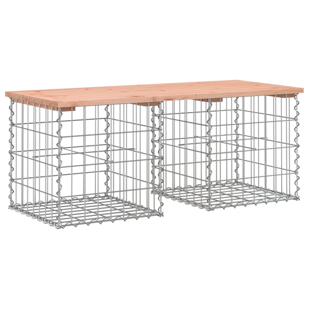 Tömör duglászfenyő gabion kerti pad 103x44x42 cm 2