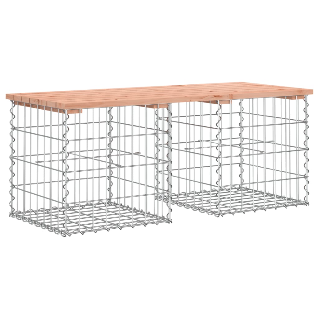 Tömör duglászfenyő gabion kerti pad 103x44x42 cm 5