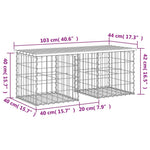 Tömör duglászfenyő gabion kerti pad 103x44x42 cm 8