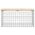 Tömör fenyőfa gabion kerti pad 83x31,5x42 cm 3