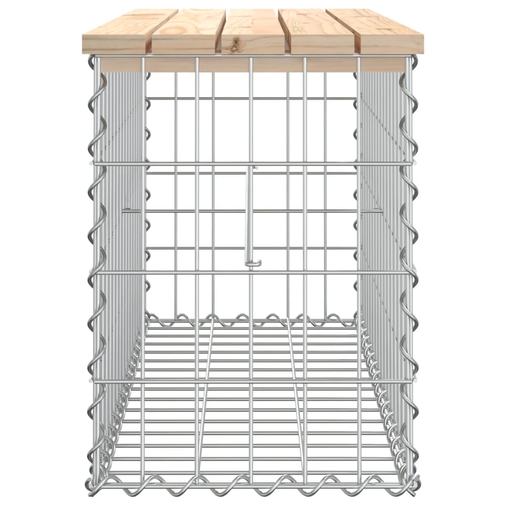 Tömör fenyőfa gabion kerti pad 83x31,5x42 cm 4